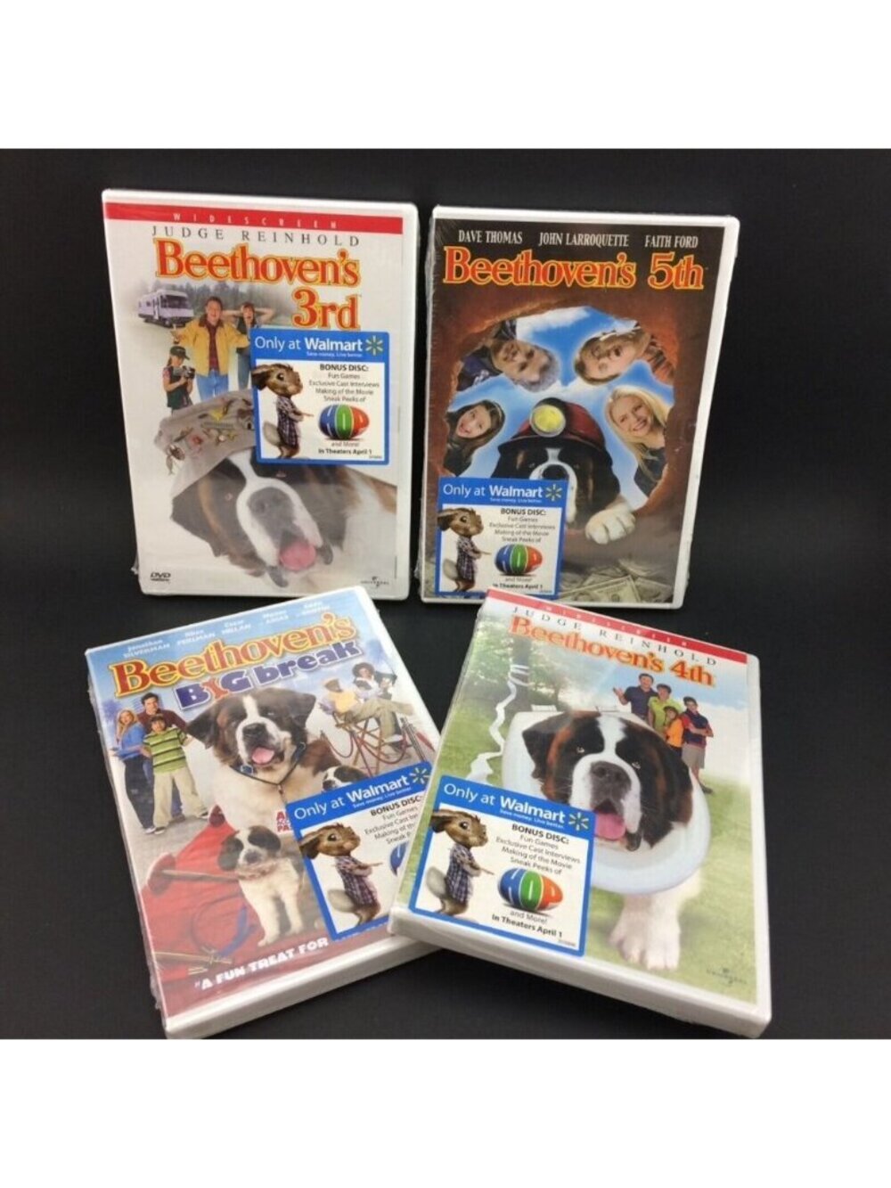 4 Beethoven DVD Dog Movies 3rd 4th 5th Big Break SEALED Judge Reinhold Kids